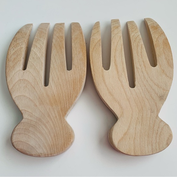 Wooden Salad Forks Salad Hands Serving Utensils - Picture 5 of 11